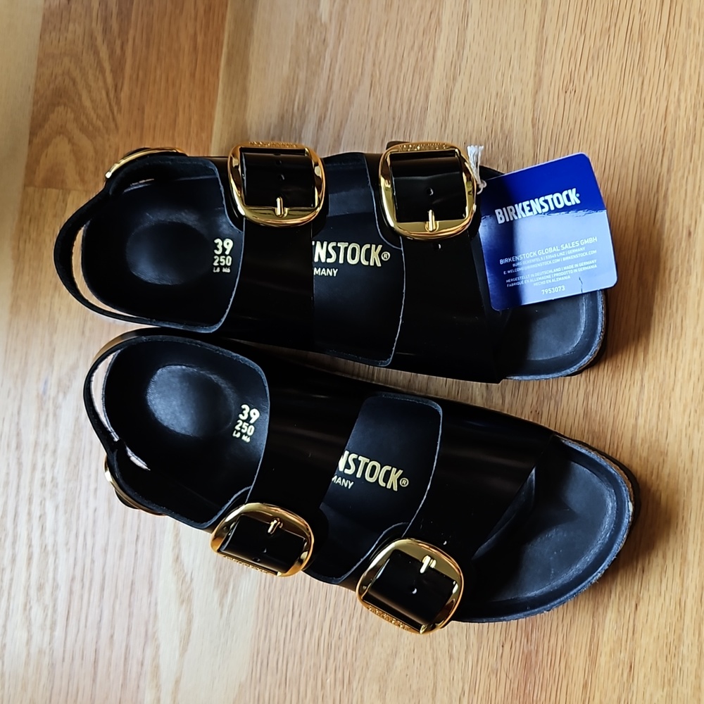 Birkenstock Milano Big Buckle High Shine Sandals from Free People